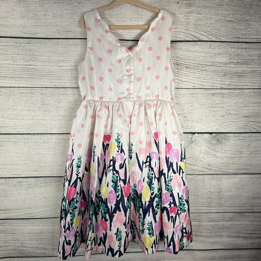 Gymboree Tulip Polka Dots Easter Spring Sleeveless Dress Size 7 - Picture 5 of 10